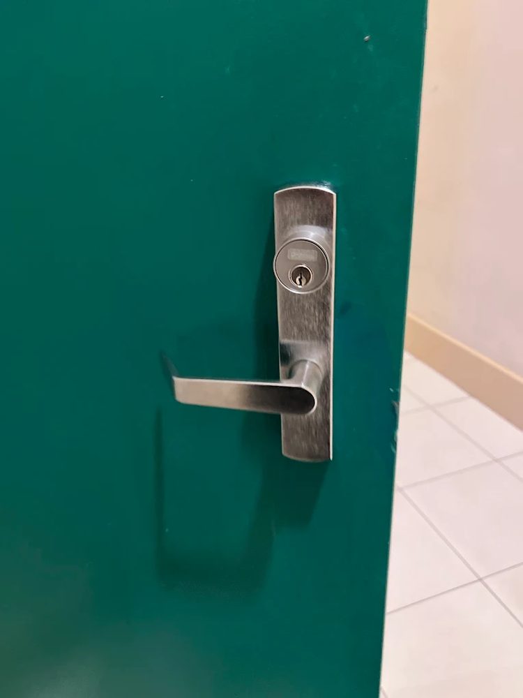 Commercial mortise lock and lever handle installation