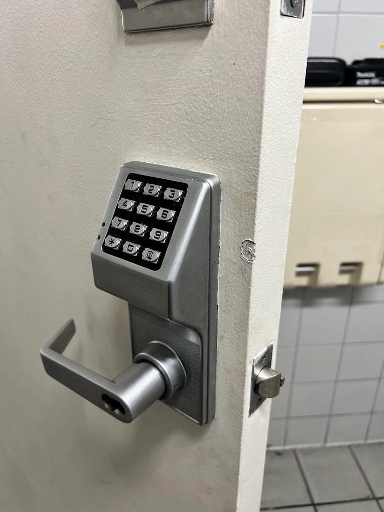 Commercial keypad entry lock installed by S.E.L Locksmith